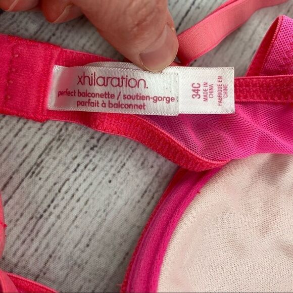 Xhilaration underwire lace bra pink/white sz 34C - Picture 8 of 8